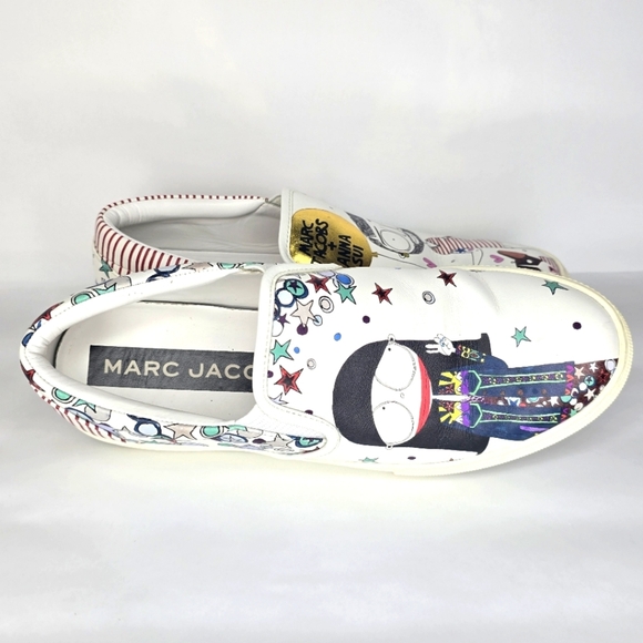 🎈Host Pick🎈Anna Sui and Marc Jacobs Collab White Slip-On Shoes Size 40 - Picture 9 of 11